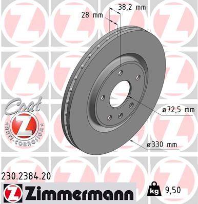 Диск тормозной ZIMMERMANN 230238420