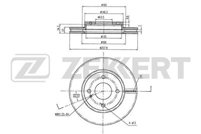 Диск тормозной передний Zekkert BS5312