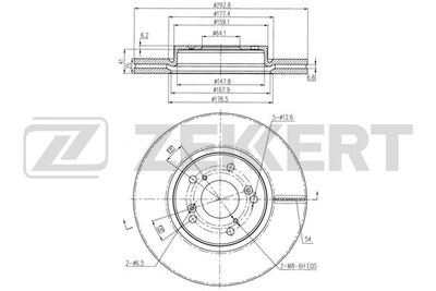 Диск тормозной передний Zekkert BS6069
