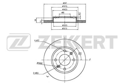 Диск тормозной передний Zekkert BS5117