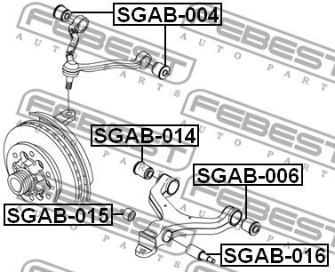 Сайлентблок нижнего переднего рычага FEBEST SGAB016