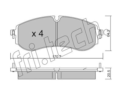 Комплект колодок для дискового тормоза TRUSTING 12630