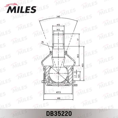 Опора шаровая передняя нижняя Miles DB35220