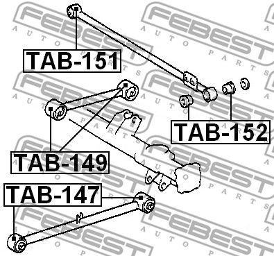 Сайлентблок рычага заднего верхнего продольного FEBEST TAB149