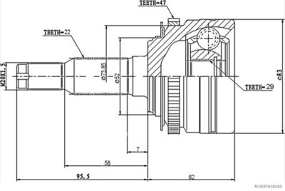 ШРУС наружный передний TORQUE VN5805