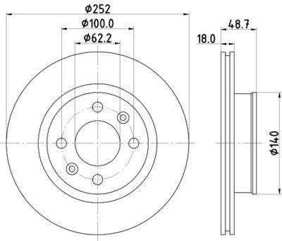 Диск тормозной передний Nisshinbo ND6087K
