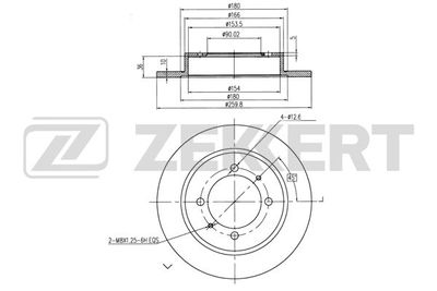 Диск тормозной задний Zekkert BS5225