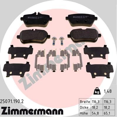 Колодки тормозные дисковые ZIMMERMANN 250711902