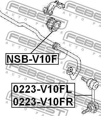 Тяга стабилизатора передняя правая FEBEST 0223V10FR