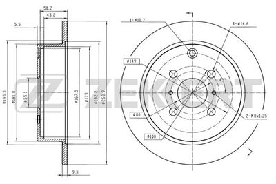 Диск тормозной задний Zekkert BS5726