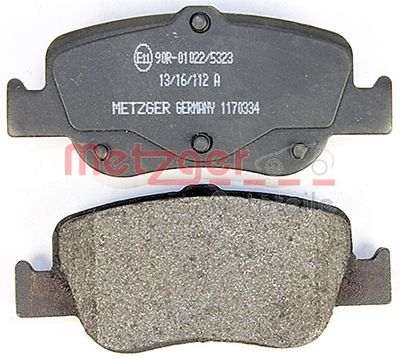 Колодки дискового тормоза с накладками в сборе Metzger 1170334