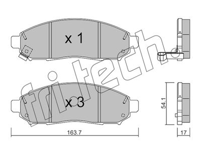Комплект колодок для дискового тормоза TRUSTING 7590