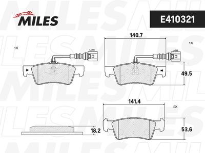 Колодки тормозные дисковые Miles E410321