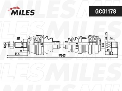 Привод в сборе левый Miles GC01178