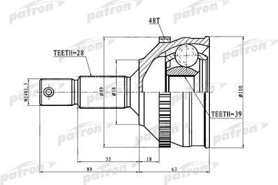 ШРУС наружный PATRON PCV3083
