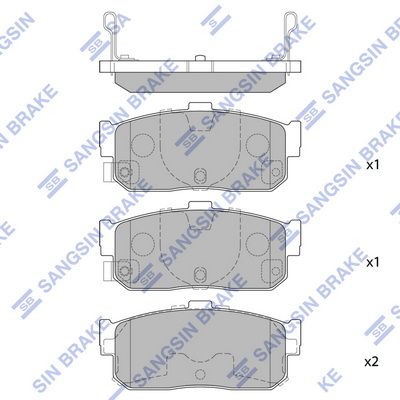 Колодки тормозные задние SANGSIN SP1107R