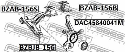 Сайлентблок рычага подвески FEBEST BZAB156B