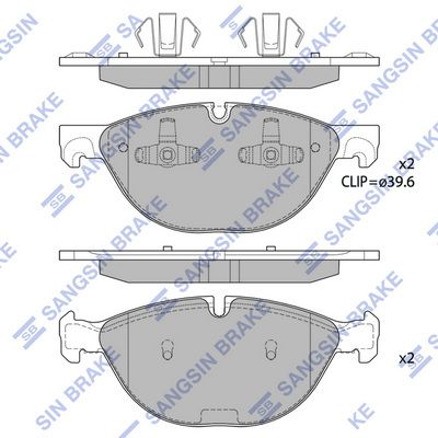 Колодки тормозные передние SANGSIN SP1924