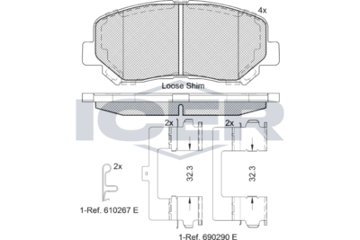 Колодки тормозные дисковые передние KRONER K002044