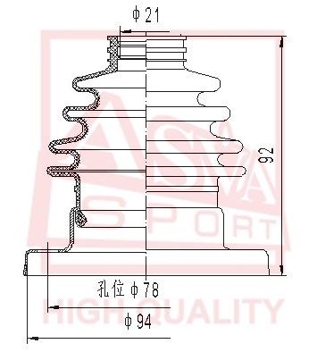 Пыльник ШРУС внутренний ASVA ASBT19