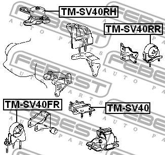 Подушка двигателя задняя FEBEST TMSV40RR