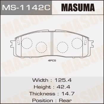 Колодки тормозные дисковые Masuma MS1142