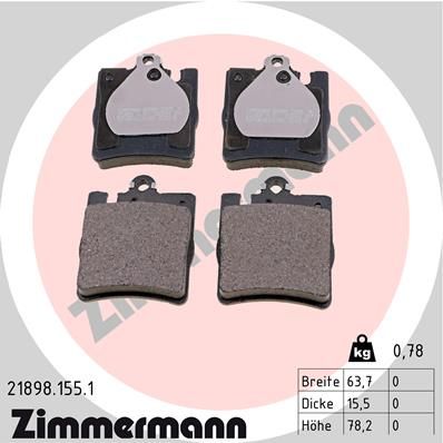 Колодки тормозные дисковые ZIMMERMANN 218981551