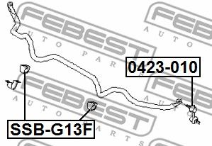 Втулка стабилизатора переднего FEBEST SSBG13F