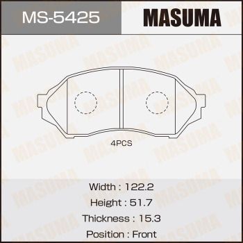 Колодки тормозные дисковые Masuma MS5425
