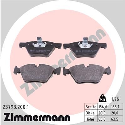 Колодки тормозные дисковые ZIMMERMANN 237932001