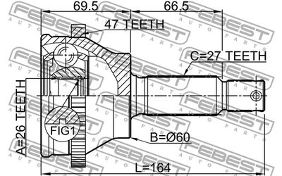 ШРУС наружный FEBEST 1210SON25A47