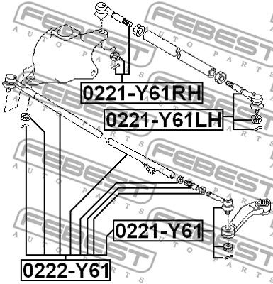 Тяга рулевая FEBEST 0222Y61