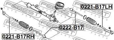 Наконечник рулевой левый FEBEST 0221B17LH
