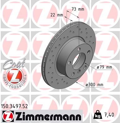 Диск тормозной ZIMMERMANN 150349752