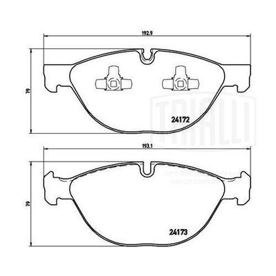 Диски тормозные с колодками передние комплект TRIALLI PF4156