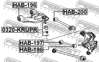 Опора шаровая заднего верхнего рычага FEBEST 0320KRUPR