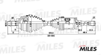 Привод в сборе передний правый Miles GC02026
