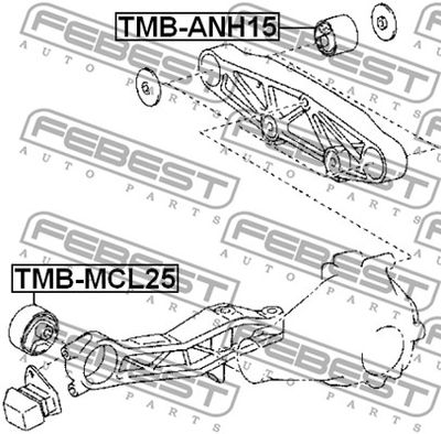 Сайлентблок опоры дифференциала FEBEST TMBANH15