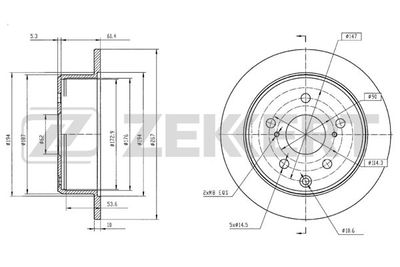 Диск тормозной задний Zekkert BS6196