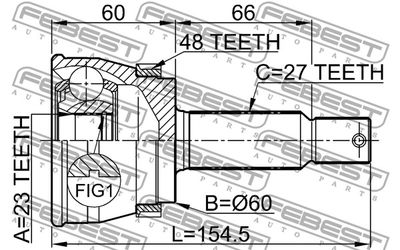 ШРУС наружный задний FEBEST 1210TUCRRA48
