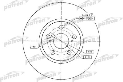 Диск тормозной передний PATRON PBD4416