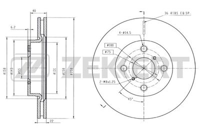 Диск тормозной передний Zekkert BS5507