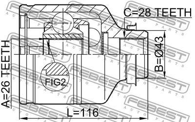 ШРУС внутренний правый FEBEST 2211CARRH