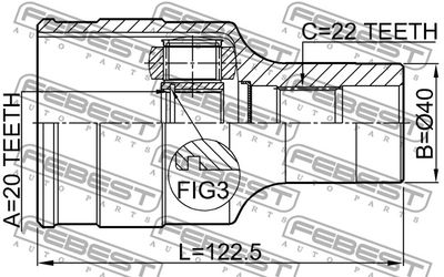 ШРУС внутренний правый FEBEST 0711RM413RH