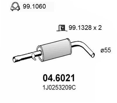 Глушитель средняя часть ASSO 046021