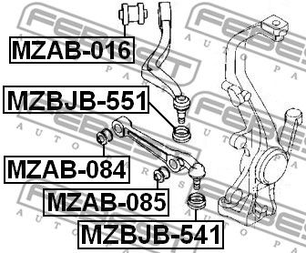 Сайлентблок нижнего переднего рычага FEBEST MZAB084