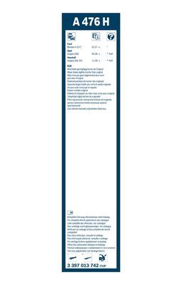 Щетка стеклоочистителя BOSCH 3397013742
