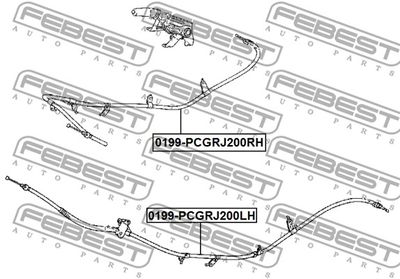 Трос стояночного тормоза левый FEBEST 0199PCGRJ200LH