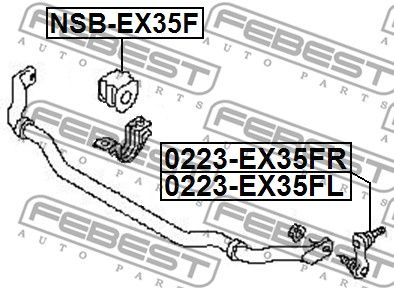 Тяга стабилизатора переднего левая FEBEST 0223EX35FL