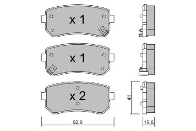 Колодки тормозные дисковые задние PMC PKAE33